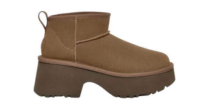נעלי האג | מגפי האג פלטפורמה עקב UGG Women's Classic Ultra Mini New Heights Hickory