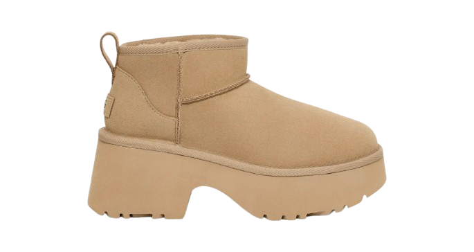 נעלי האג | מגפי האג פלטפורמה עקב UGG Women's Classic Ultra Mini New Heights Mustard Seed