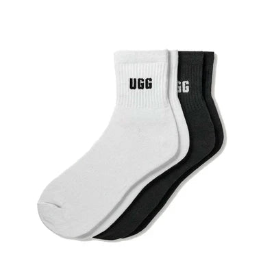 UGG Quinlin Logo Quarter 2 Pack White Black