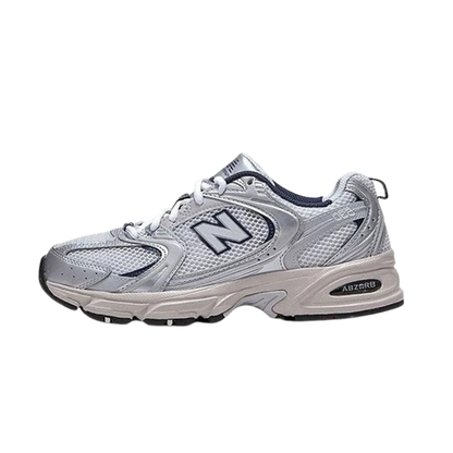 New Balance 530 Silver Metallic with Summer Fog and NB Navy