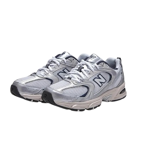 New Balance 530 Silver Metallic with Summer Fog and NB Navy