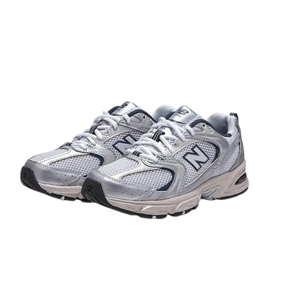 New Balance 530 Silver Metallic with Summer Fog and NB Navy