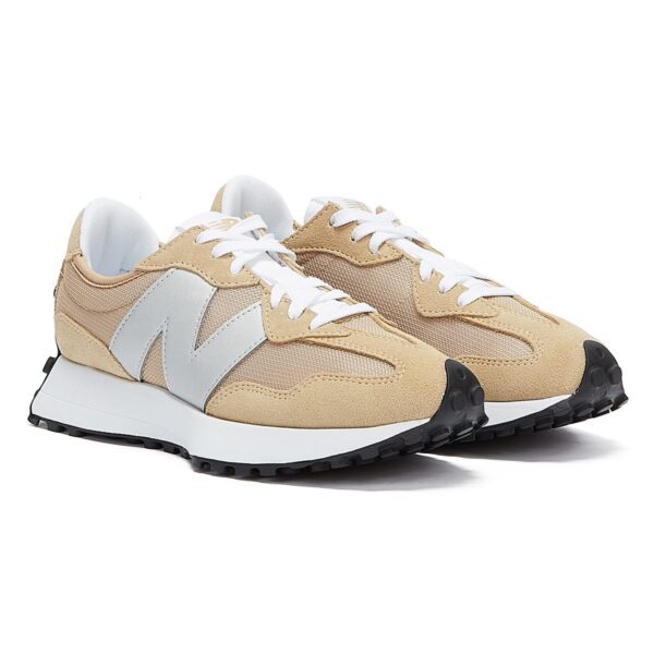 NEW BALANCE 327 WOMENS BEIGE / SILVER TRAINERS